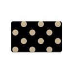 Polka Dots - Khaki Brown on Black Magnet (Name Card)