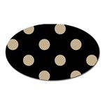 Polka Dots - Khaki Brown on Black Magnet (Oval)