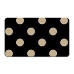 Polka Dots - Khaki Brown on Black Magnet (Rectangular)