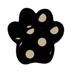 Polka Dots - Khaki Brown on Black Magnet (Paw Print)