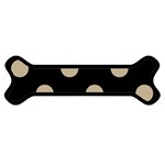 Polka Dots - Khaki Brown on Black Magnet (Dog Bone)