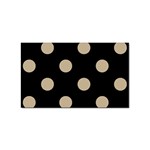 Polka Dots - Khaki Brown on Black Sticker (Rectangular)