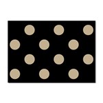 Polka Dots - Khaki Brown on Black Sticker A4 (10 pack)