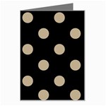 Polka Dots - Khaki Brown on Black Greeting Card