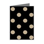 Polka Dots - Khaki Brown on Black Mini Greeting Card