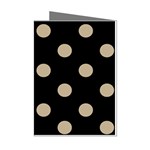 Polka Dots - Khaki Brown on Black Mini Greeting Cards (Pkg of 8)