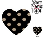 Polka Dots - Khaki Brown on Black Multi-purpose Cards (Heart)