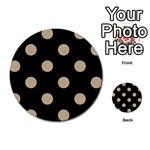 Polka Dots - Khaki Brown on Black Multi-purpose Cards (Round)