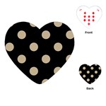 Polka Dots - Khaki Brown on Black Playing Cards (Heart)