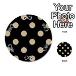 Polka Dots - Khaki Brown on Black Playing Cards 54 (Round)