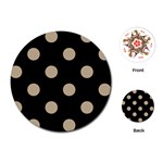 Polka Dots - Khaki Brown on Black Playing Cards (Round)