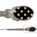 Polka Dots - Khaki Brown on Black Letter Opener