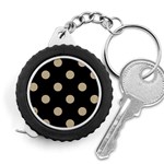 Polka Dots - Khaki Brown on Black Measuring Tape