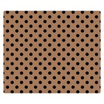 Polka Dots - Black on French Beige Double Sided Flano Blanket (Small)