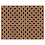 Polka Dots - Black on French Beige Double Sided Flano Blanket (Medium)