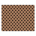 Polka Dots - Black on French Beige Double Sided Flano Blanket (Large)