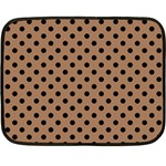 Polka Dots - Black on French Beige Fleece Blanket (Mini)