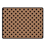 Polka Dots - Black on French Beige Fleece Blanket (Small) (One Side)