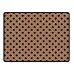 Polka Dots - Black on French Beige Double Sided Fleece Blanket (Small) (Two Sides)