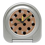 Polka Dots - Black on French Beige Desk Alarm Clock