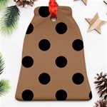 Polka Dots - Black on French Beige Ornament (Bell)