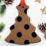 Polka Dots - Black on French Beige Ornament (Christmas Tree)