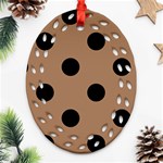 Polka Dots - Black on French Beige Ornament (Bell) Ornament (Oval Filigree)