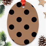 Polka Dots - Black on French Beige Ornament (Oval)