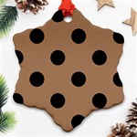 Polka Dots - Black on French Beige Ornament (Snowflake)