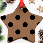 Polka Dots - Black on French Beige Ornament (Star)