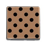 Polka Dots - Black on French Beige Memory Card Reader (Square)