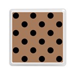 Polka Dots - Black on French Beige Memory Card Reader with Storage (Square)