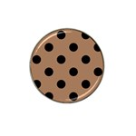 Polka Dots - Black on French Beige Hat Clip Ball Marker