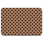 Polka Dots - Black on French Beige Large Doormat