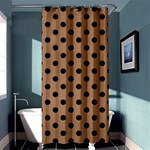 Polka Dots - Black on French Beige Shower Curtain 36  x 72  (Stall)