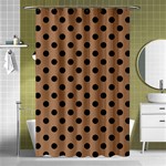 Polka Dots - Black on French Beige Shower Curtain 48  x 72  (Small)