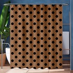 Polka Dots - Black on French Beige Shower Curtain 60  x 72  (Medium)