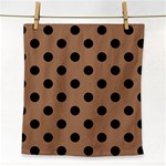 Polka Dots - Black on French Beige Face Towel