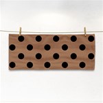 Polka Dots - Black on French Beige Hand Towel