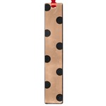 Polka Dots - Black on French Beige Large Book Mark