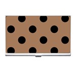 Polka Dots - Black on French Beige Business Card Holder