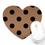 Polka Dots - Black on French Beige Heart Mousepad