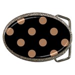 Polka Dots - French Beige on Black Belt Buckle