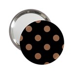 Polka Dots - French Beige on Black 2.25  Handbag Mirror