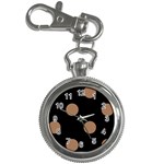 Polka Dots - French Beige on Black Key Chain Watch