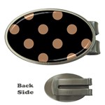 Polka Dots - French Beige on Black Money Clip (Oval)