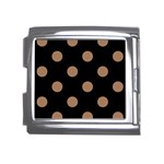 Polka Dots - French Beige on Black Mega Link Italian Charm (18mm)