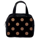 Polka Dots - French Beige on Black Classic Handbag (One Side)