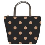 Polka Dots - French Beige on Black Bucket Bag