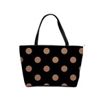 Polka Dots - French Beige on Black Classic Shoulder Handbag (Two Sides)